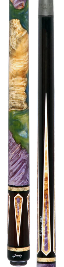 Jacoby Custom Ebony with Purple Pearl Infused Burl No Wrap Pool Cue with 12.30mm Jacoby Black V4 Carbon Shaft - Image 5