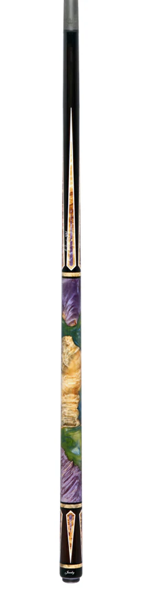 Jacoby Custom Ebony with Purple Pearl Infused Burl No Wrap Pool Cue with 12.30mm Jacoby Black V4 Carbon Shaft - Image 6