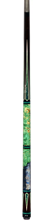 Jacoby Ebony with Blue Pearl Infused Burl Custom No Wrap Pool Cue with 12.70mm Jacoby Black V4 Carbon Shaft - Image 6