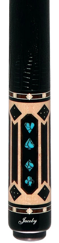 Jacoby Gambler Turquoise Custom Pool Cue with 12.3mm Jacoby Black V4 Carbon Shaft - Image 2