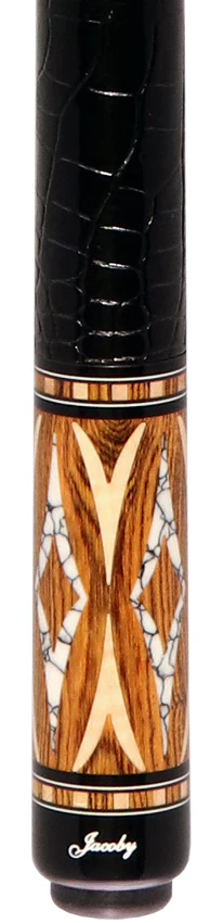 Jacoby HBV2 Series Bocote Forearm with Curly Maple and White Buffalo Inlays Point Cue - Image 2