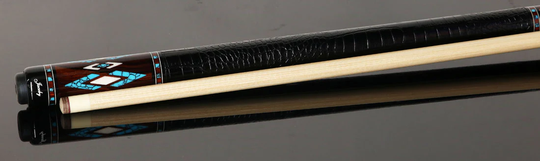 Jacoby Birdseye Maple Turquoise Cue - HB4T - Image 3