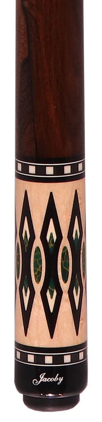 Jacoby HBV2 Series Birdseye Maple with Arizona Jade Inlays and Ziricote Wrap Pool Cue - Image 2