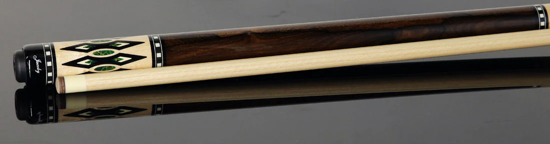 Jacoby HBV2 Series Birdseye Maple with Arizona Jade Inlays and Ziricote Wrap Pool Cue - Image 3