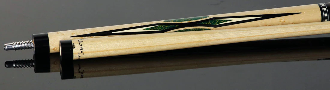 Jacoby HBV2 Series Birdseye Maple with Arizona Jade Inlays and Ziricote Wrap Pool Cue - Image 4