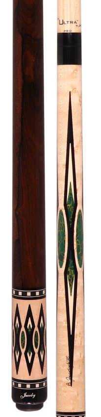 Jacoby HBV2 Series Birdseye Maple with Arizona Jade Inlays and Ziricote Wrap Pool Cue - Image 5