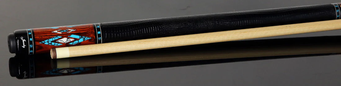 Jacoby HBV2 Series Maple and Cocobolo with Turquoise and White Buffalo Turquoise Inlays Pool Cue - Image 3
