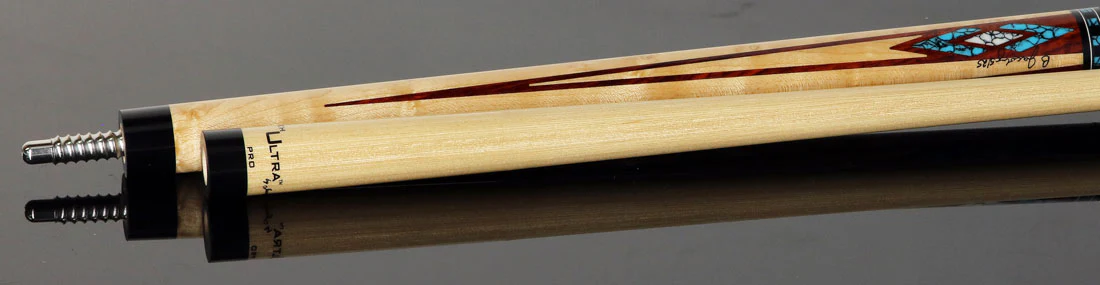 Jacoby HBV2 Series Maple and Cocobolo with Turquoise and White Buffalo Turquoise Inlays Pool Cue - Image 4
