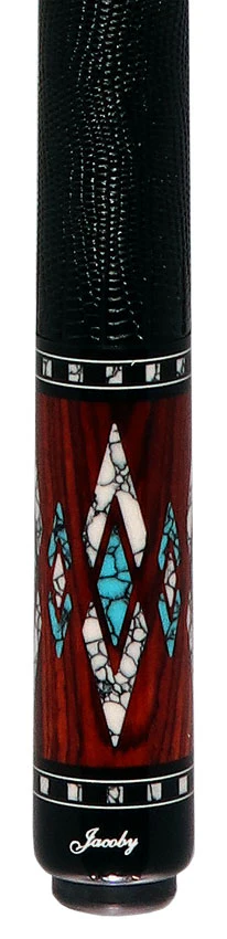 Jacoby HBV2 Series Maple and Cocobolo with White Buffalo Turquoise and Turquoise Inlays Pool Cue - Image 2