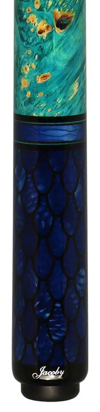 Jacoby Impregnated Snake Skin Custom Cue-BLUE2 - Image 2
