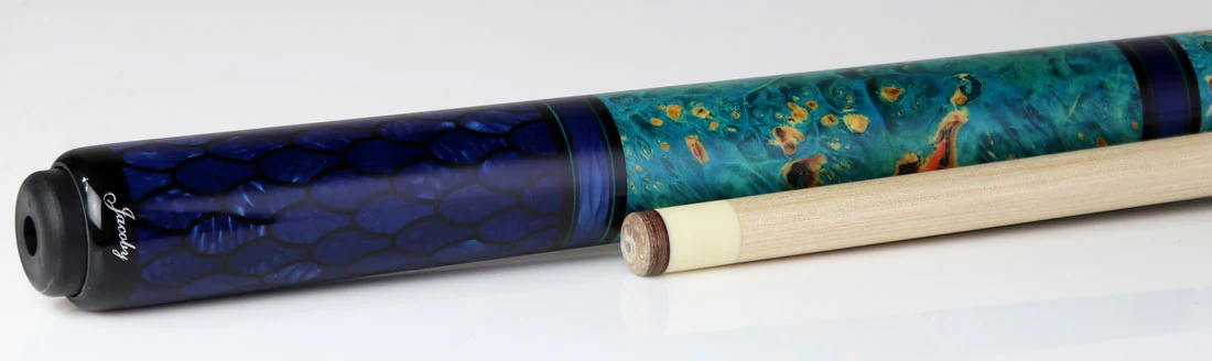 Jacoby Impregnated Snake Skin Custom Cue-BLUE2 - Image 3