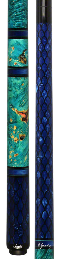 Jacoby Impregnated Snake Skin Custom Cue-BLUE2 - Image 5