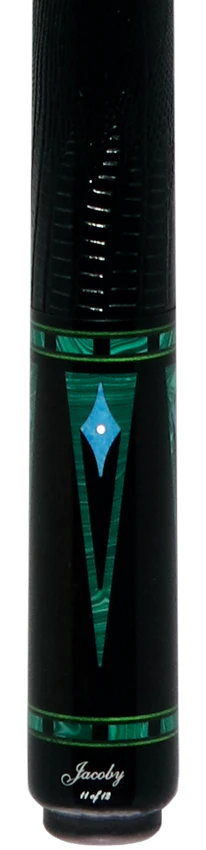 Jacoby Nova Ebony and Malachite Custom Pool Cue with 12.7mm Jacoby Black V4 Carbon Shaft and Ultra Pro Shaft - Image 2