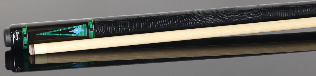 Jacoby Nova Ebony and Malachite Custom Pool Cue with Black Lizard Wrap and Ultra Pro Shaft - Image 3