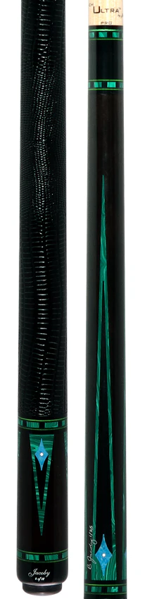 Jacoby Nova Ebony and Malachite Custom Pool Cue with Black Lizard Wrap and Ultra Pro Shaft - Image 5