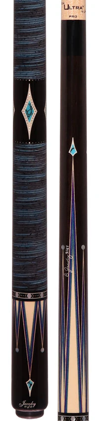 Jacoby Raven Blue Limited Cue With 12.75 Ultra Shaft and Blue/Black Stacked Leather Wrap - Image 5