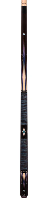 Jacoby Raven Blue Limited Cue With 12.75 Ultra Shaft and Blue/Black Stacked Leather Wrap - Image 6