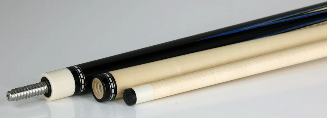 Jim Pierce Custom Cues - 12 Point With Ebony and Curly Maple - (2) Maple Shafts - Image 3