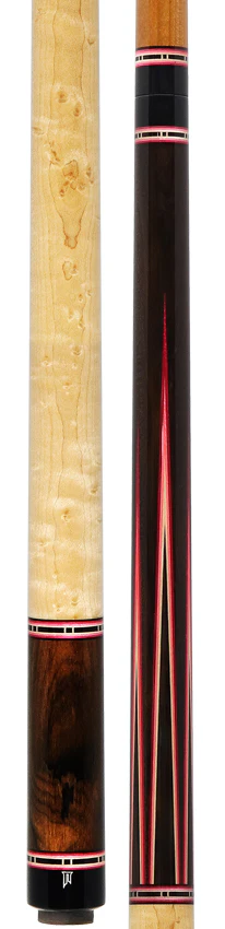 Jim Pierce Custom Cues - Zircote Forearm with 6 Zircote Points and Birdseye Maple Wrap Section - 1 Maple - 1 Keilwood Shaft - Image 5