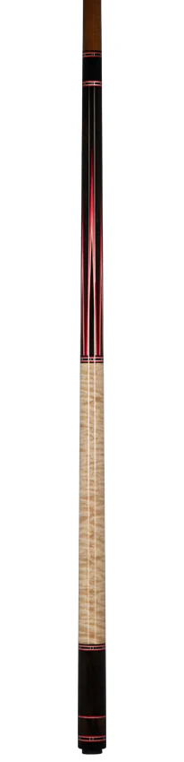 Jim Pierce Custom Cues - African Blackwood Forearm with 6 Zircote Points and Curly Maple Wrap Section - 1 Maple - 1 Keilwood Shaft - Image 6