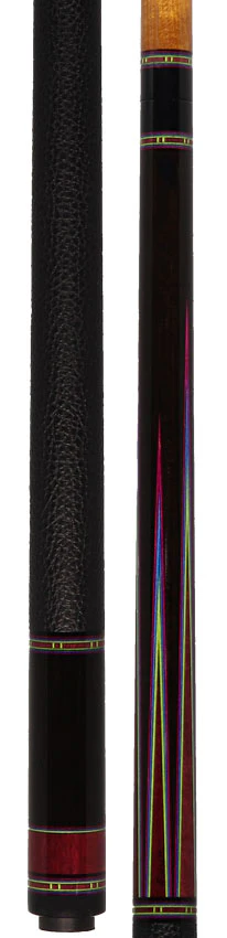 Jim Pierce Custom Cues - Ebony with 6 Purpleheart Points - 2 Shafts - Image 5