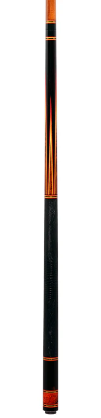 Jim Pierce Custom Cues - Gabon Ebony Forearm with 6 Mexican Cocobolo Points and Black Lizard Leather Wrap - 2 Keilwood Shafts - Image 6