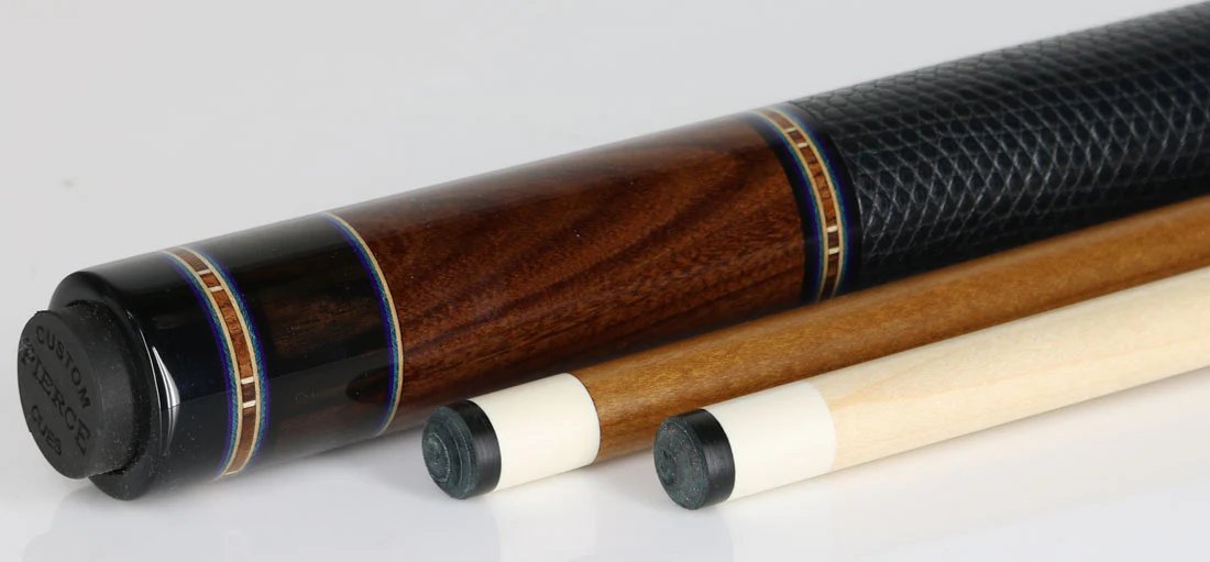 Jim Pierce Custom Cues - Mecasser Ebony with 6 Pao Ferro Points - 2 Shafts - Image 2
