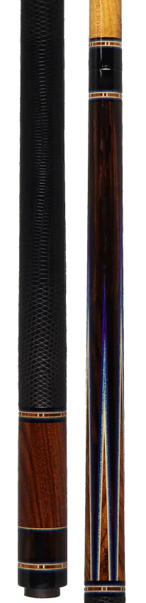 Jim Pierce Custom Cues - Mecasser Ebony with 6 Pao Ferro Points - 2 Shafts - Image 5