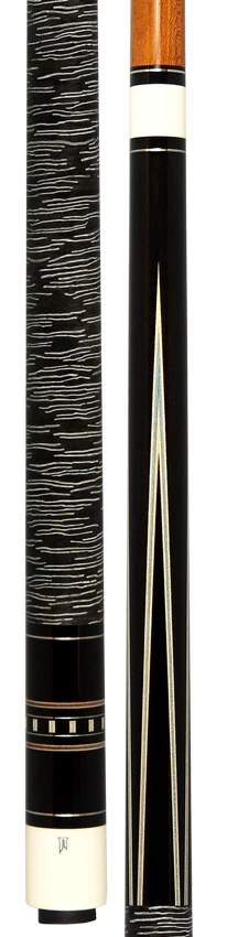Jim Pierce Custom Cues - Ebony With Stacked Wrap - 1 Maple & 1 Keilwood Shaft - Image 5