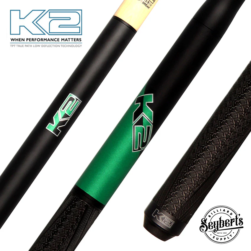 K2 Black and Green 5 in 1 Break/Jump Pool Cue - KLJBGN