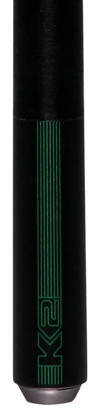 K2 Black/Green Sport Pool Cue with 12.50mm LD Shaft - Image 2