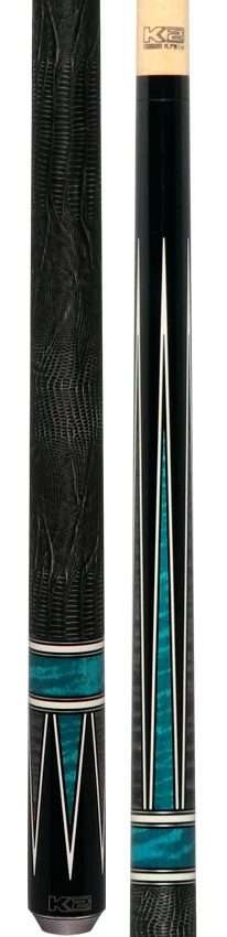 K2 Black/Grey/Teal 4 Point Graphic Pool Cue with 11.75mm LD Shaft - KL190TL - Image 5