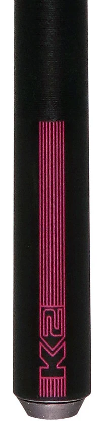 K2 Black/Pink Sport Pool Cue with 12.50mm LD Shaft - Image 2
