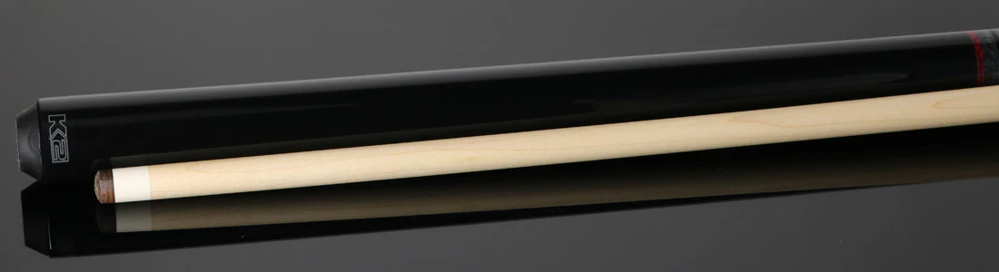 K2 Black Painted Maple with Gray/Red Points No Wrap Graphic Pool Cue with 12.50mm LD Shaft - KLLE2N - Image 5