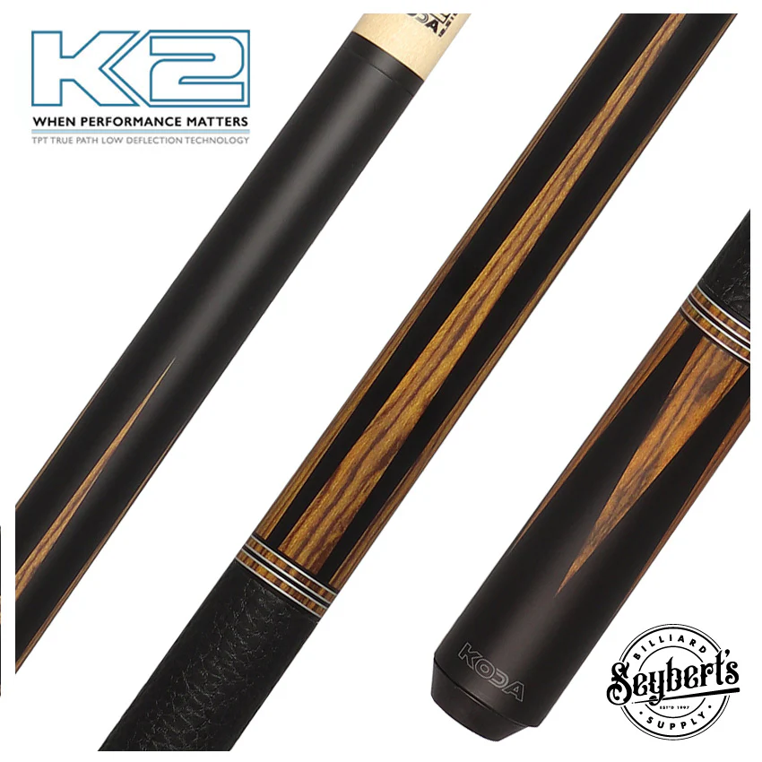 K2 6 Point Black and Bocote Pool Cue with 12.5mm LD Shaft - KLSE10