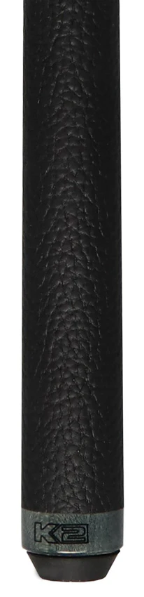 K2 Black Painted Maple and Gray/Red Points Graphic Leather Wrap Pool Cue with 11.75mm LD Shaft - KLLE2W - Image 2
