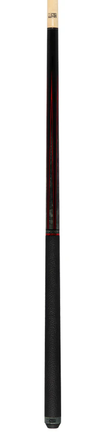 K2 Black Painted Maple and Gray/Red Points Graphic Leather Wrap Pool Cue with 11.75mm LD Shaft - KLLE2W - Image 4