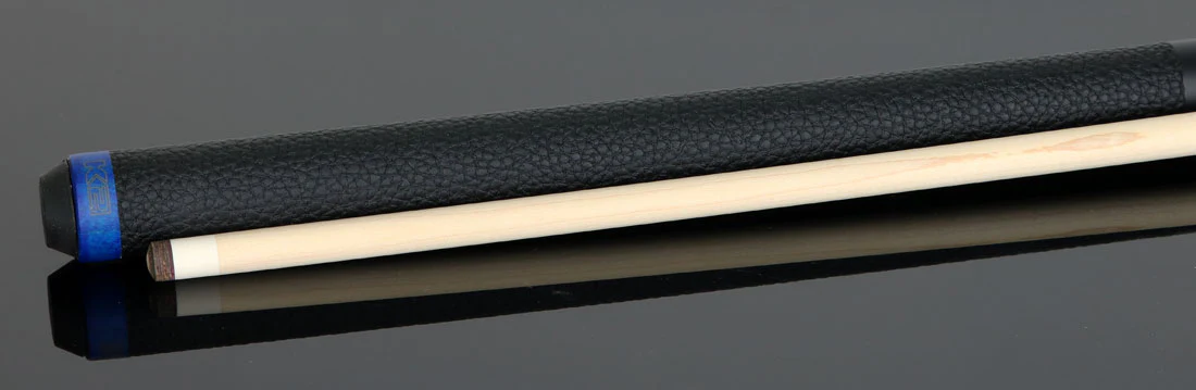 K2 Matte Blue-Stained Maple Play Cue with Leather Wrap and 11.75mm LD Shaft - KLCBL - Image 2
