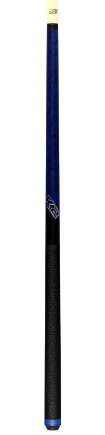 K2 Matte Blue-Stained Maple Play Cue with Leather Wrap and 11.75mm LD Shaft - KLCBL - Image 6