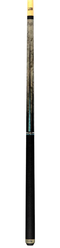 K2 Matte Gray-Stained Maple and Blue Points Leather Wrap Pool Cue with 11.75 LD Shaft - KLLE1W - Image 6
