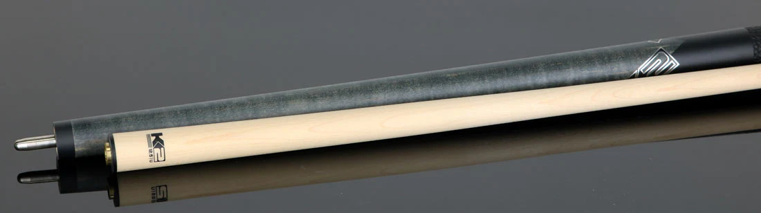 K2 Matte Gray-Stained Maple Play Cue with Leather Wrap and 12.50mm LD Shaft - KLCGY - Image 3