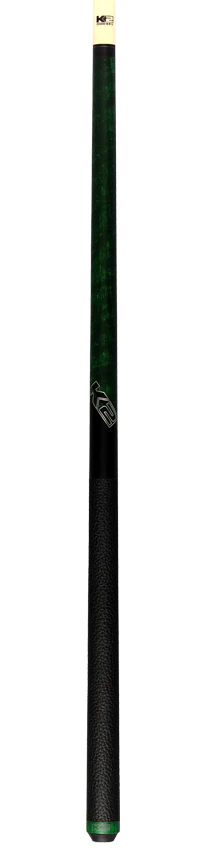 K2 Matte Green-Stained Maple Pool Cue with Leather Wrap and 12.50mm LD Shaft - KLCGN - Image 6