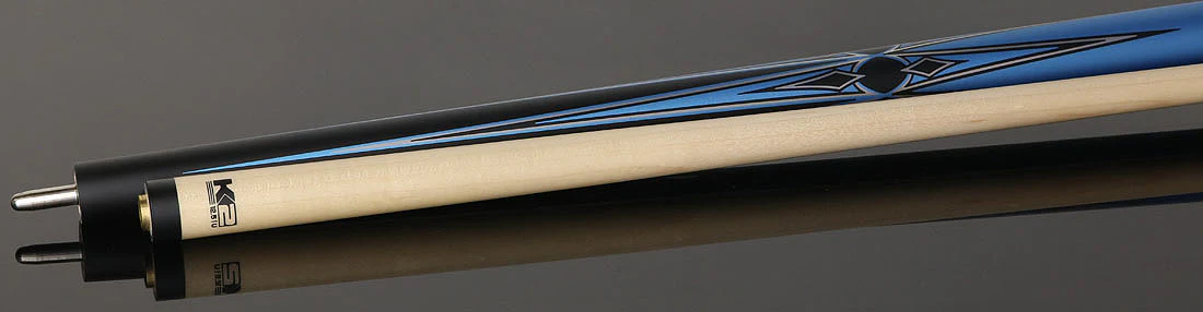 K2 Matte Metallic Blue with Silver and Black Graphic Pool Cue with 12.50mm K2 LD Shaft - Image 4