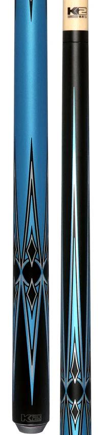K2 Matte Metallic Blue with Silver and Black Graphic Pool Cue with 12.50mm K2 LD Shaft - Image 5