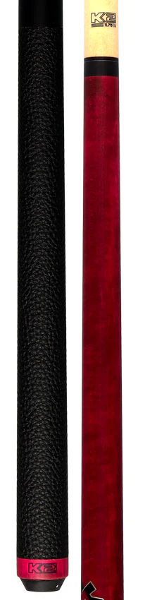 K2 Matte Pink-Stained Maple Play Cue with Leather Wrap and LD 11.75mm Shaft - KLCPK - Image 3