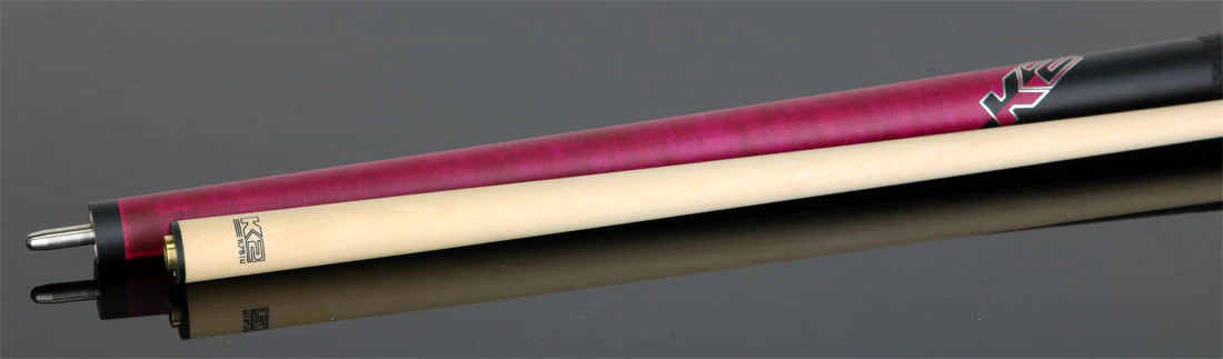 K2 Matte Pink-Stained Maple Play Cue with Leather Wrap and LD 11.75mm Shaft - KLCPK - Image 6