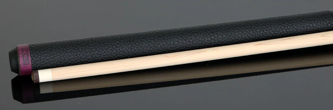 K2 Matte Purple-Stained Maple Play Cue with Leather Wrap and 12.50mm LD Shaft - KLCPL - Image 2