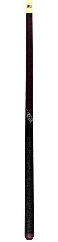 K2 Matte Purple-Stained Maple Play Cue with Leather Wrap and 12.50mm LD Shaft - KLCPL - Image 6