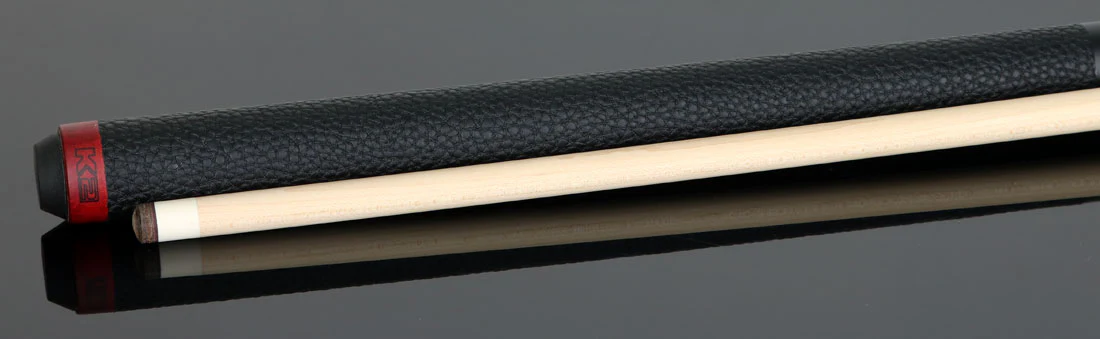 K2 Matte Red-Stained Maple Play Cue with Leather Wrap and 12.50mm LD Shaft - KLCRD - Image 2