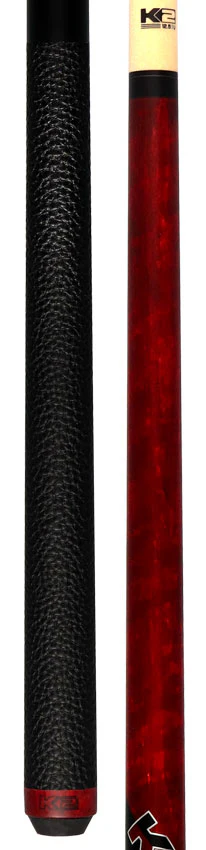 K2 Matte Red-Stained Maple Play Cue with Leather Wrap and 12.50mm LD Shaft - KLCRD - Image 5